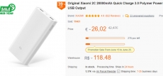 Xiaomi 2C 20000mAh Quick Charge 3.0 Polymer Power Bank 2 Dual USB Output