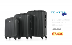 TOMSHOO 3 Piece Luggage Set-Black